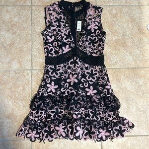 NWT Romeo + Juliet couture ruffled embroidered dress